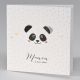 Lief geboortekaartje panda met uitgekapte oortjes