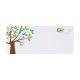 Adresetiket met blauw-groene blaadjes