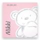 Roze geboortekaartje met beer