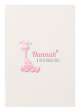 Lief geboortekaartje van handgeschept papier met opplak girafje om de geboorte van jullie kindje in stijl aan te kondigen