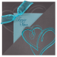 Deze trouwkaart heeft een prachtige kleurencombinatie van donkergrijs en turquoise