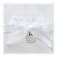 Witte trouwkaart met strik van lintje