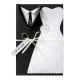 Originele trouwkaart met trouwkleding en veel luxe details
