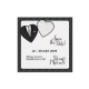 Save the date passend bij de trouwkaart met zwart & wit hartje