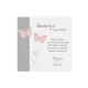Bedankkaart passend bij de romantische trouwkaart met zachtroze vlinders