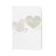 Menukaart passend bij de moderne trouwkaart met originele uitsnede van hartje