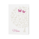 Menukaart passen bij de vierkante trouwkaart met boom van vlinders in reliëf
