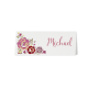 Tafelkaartje passend bij de trouwkaart met transparante wikkel en bloemenprint