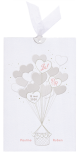 Uittrekbare trouwkaart met een hartjes luchtballon en gouden folie details