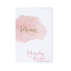 Elegante menukaart met roze waterverf en gouden teksten