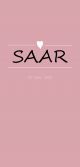 langwerpige roze geboortekaartje. Hoera Saar is geboren.